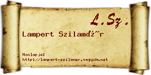 Lampert Szilamér névjegykártya